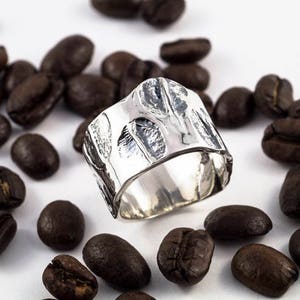 Silver ring, sterling silver ring, coffee bean ring image 3