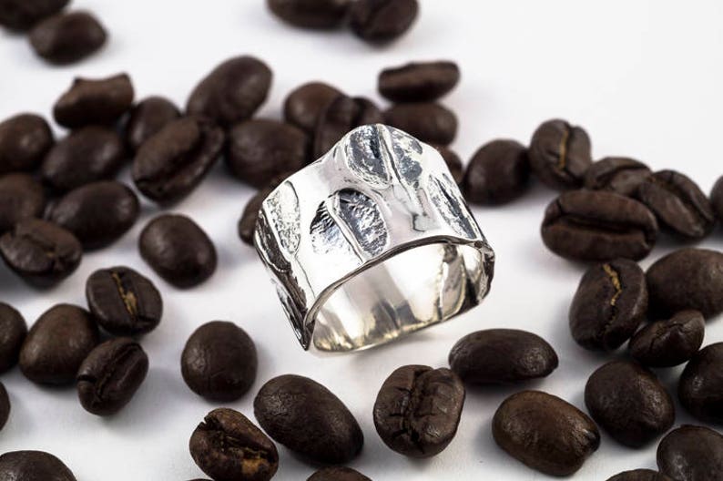 Silver ring, sterling silver ring, coffee bean ring image 3