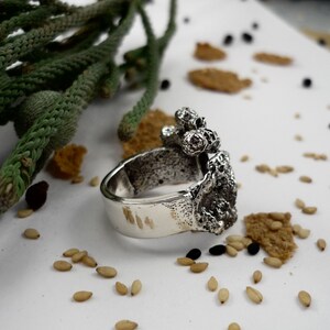 NEW-Spicy wake-up ring, sterling silver ring, women's silver ring,adjustable silver ring, wide silver ring, statement silver ring,spicy ring image 3