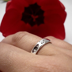 Bague Champêtre En Argent Massif – Style Champignon – Fait Main – Taille Ajustable