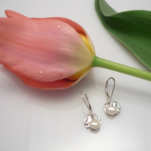 Sterling silver and pearl earrings