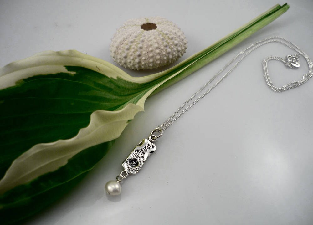 June Birth Stone Necklace Silver Pearl Necklace Sterling Silver Necklace bridal jewelry Let me in N4487-1 Fresh Water Pearl Necklace