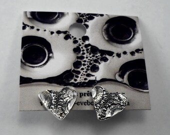 Heart earrings/ sterling silver earrings / studs earrings / oxidized earrings
