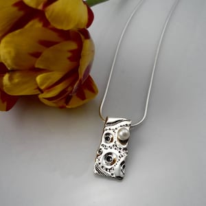 Sea urchin silver pendant, pearl and silver pendant, ocean inspired pendant,sea shell necklace,sea urchin necklace,ocean inspired jewellery,