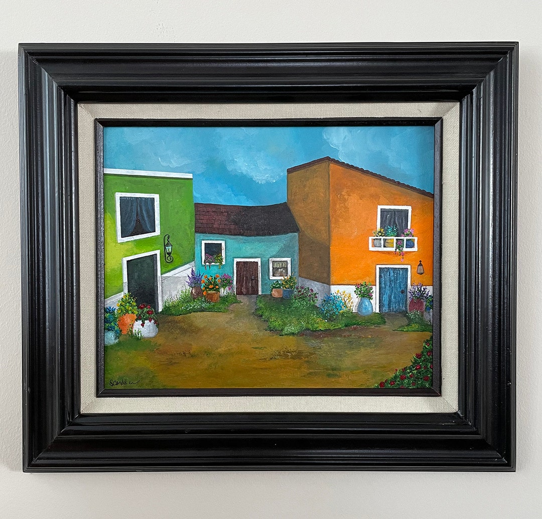Original Framed Old San Juan Painting, Puerto Rico Village Art - Etsy