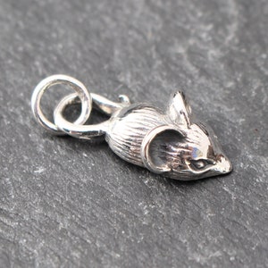 Tiny Mouse Charm, Sterling Silver, Mouse Pendant, Christmas Mouse, Nature Charm, Small Mouse, Mouse Charm, Silver Mouse, 925