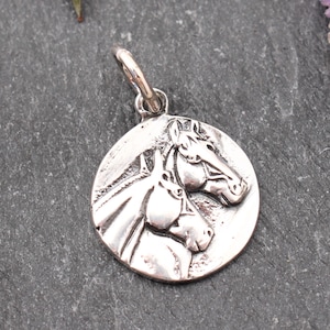 Horse Charm, Sterling Silver, Horse Pendant, Two Horses, Horse Lover, Horse Gift, Equestrian, Horseback Riding, Equine, Horse Jewelry, 925