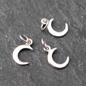 Tiny Sterling Silver Moon Charm: Crescent, Recycled