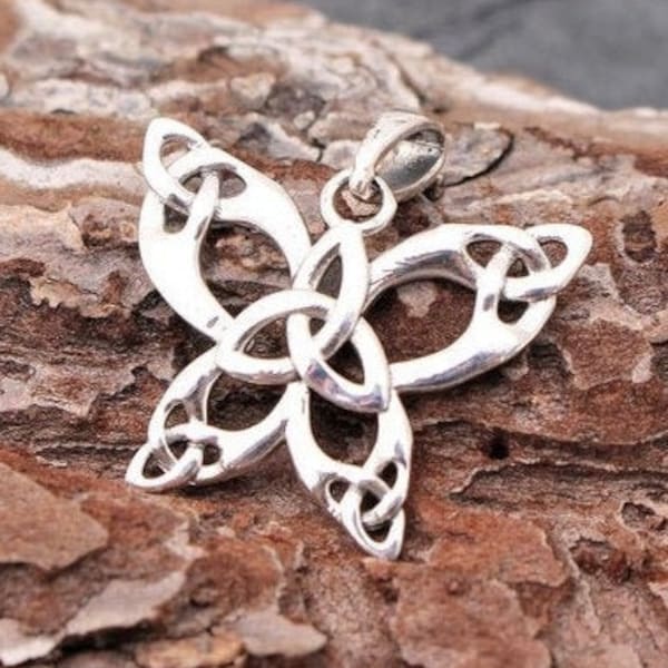 Butterfly Charm with Celtic Knots, Sterling Silver, Silver Butterfly, Celtic Knot, Irish, Celtic, Butterfly, Pendant, Celtic Pendant, Charm