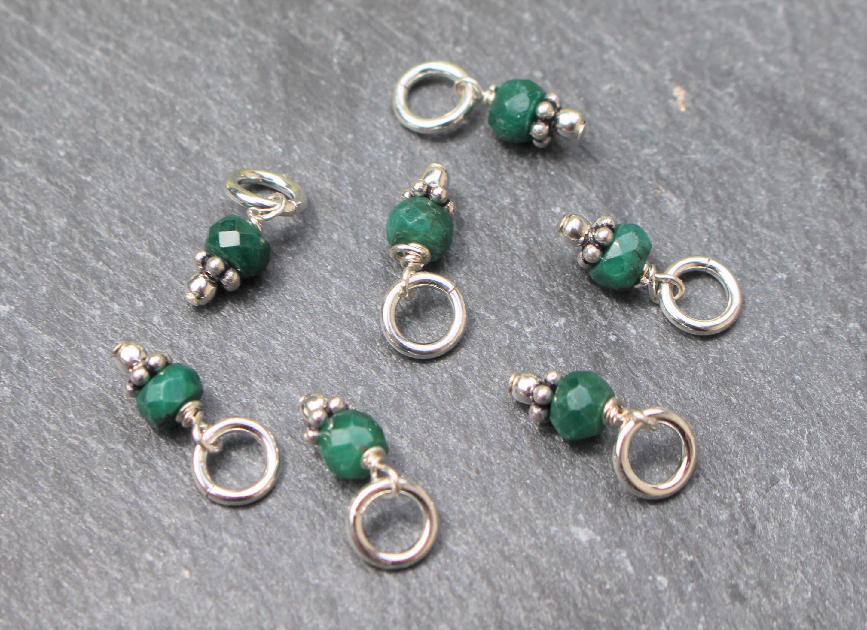 ONE Emerald Charm, Emerald Dangle, Genuine Emerald, Earring Component…