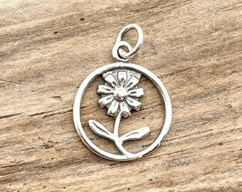 Sterling Silver Daisy Flower Charm