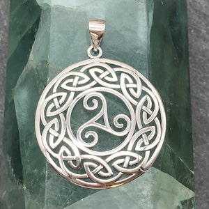 Sterling Silver Triskelion Pendant: Large Celtic Knot