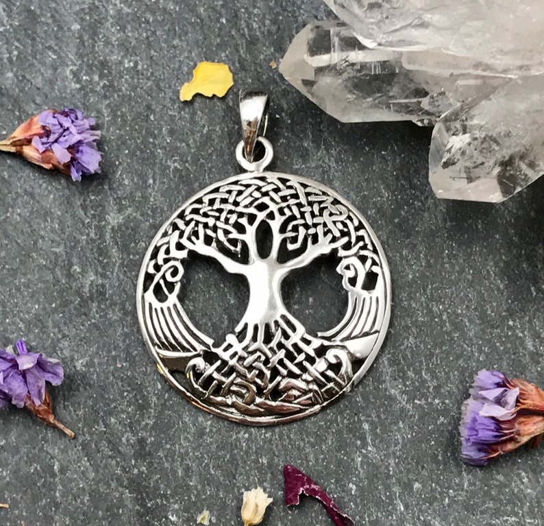 Celtic Knot Tree of Life Pendant Sterling Silver Charm | Etsy
