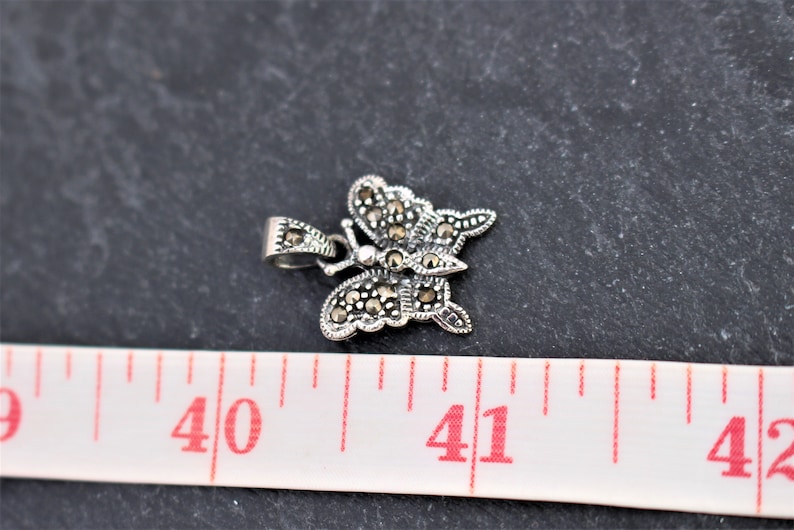 Silver Butterfly Sterling Silver Butterfly Necklace Butterfly Charm Small Butterfly Butterfly Pendant Fancy Butterfly Marcasite