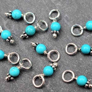 One Tiny Turquoise Charm: Sterling Silver