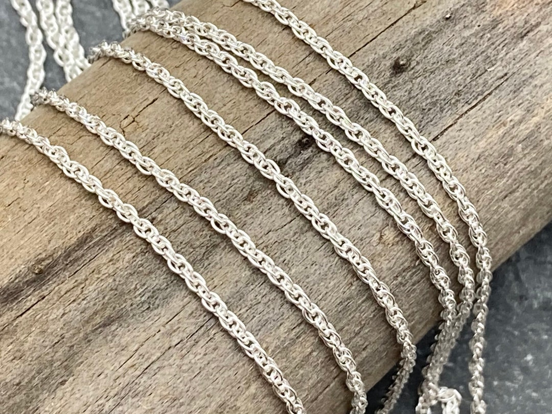 16 Inch Sterling Silver Rope Chain - Fine Gauge, Delicate Style - Etsy