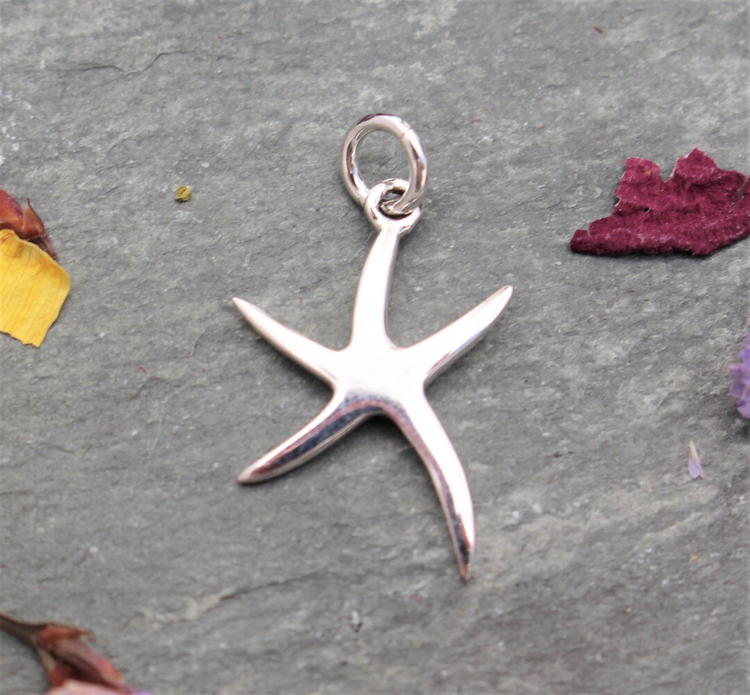 Sterling Silver Starfish Charm: Ocean Sea Star Pendant - Etsy