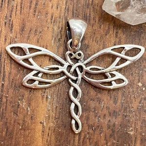 Celtic Knot Dragonfly Pendant, Sterling Silver, Dragonfly Charm, Lake, Celtic Knot, Infinity, Pendant, Celtic, Silver Dragonfly, 925