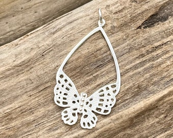 Butterfly Pendant, Sterling Silver, Silver Butterfly, Butterfly Jewelry, Butterfly, Butterfly Necklace, Silver Pendant, 925