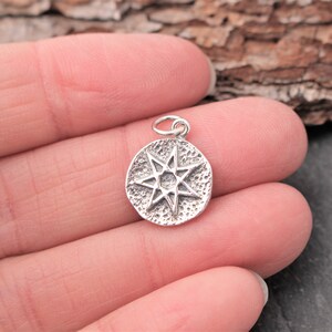 Solid 10k Gold Septagram (Fairy Star) Pendant - 7 Pointed Heptagram Charm, Handmade In USA
