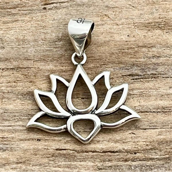Sterling Silver Lotus Pendant