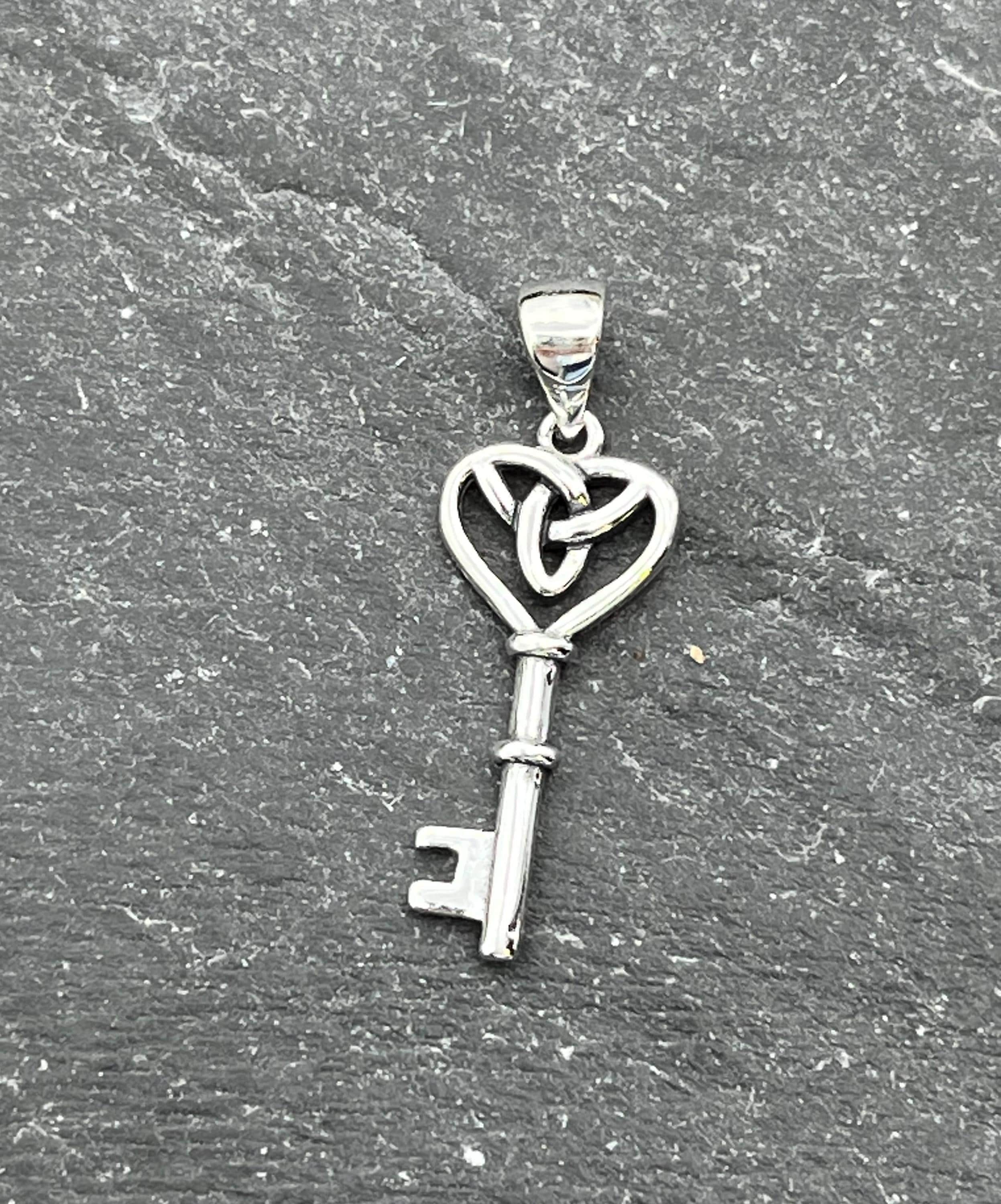 Sterling Silver Celtic Knot Key Pendant - Etsy