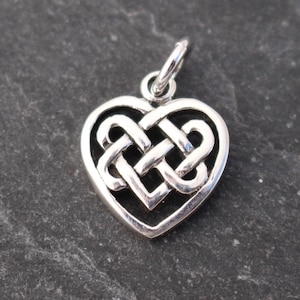 Small Celtic Knot Heart Pendant, Sterling Silver, Celtic Charm, Heart Charm, Small Pendant, Irish Pendant, Irish Heart, Celtic Knot, 925