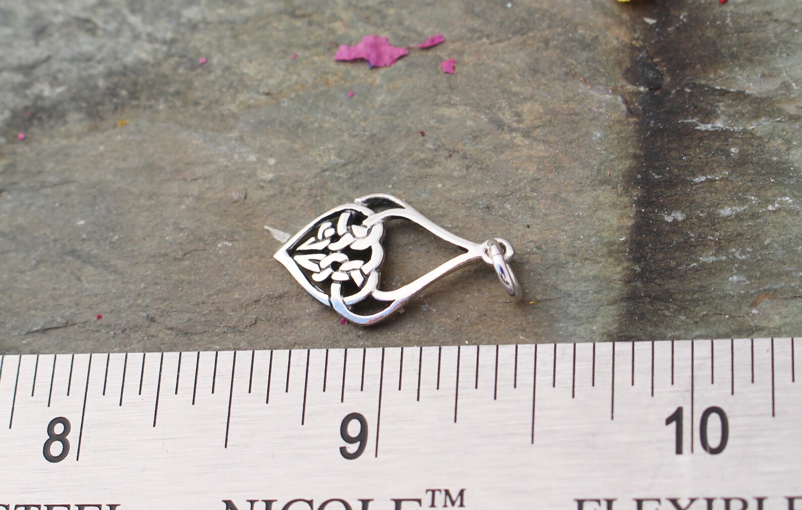 Sterling Silver Celtic Knot Cross With Crescent Moon Pendant Necklace
