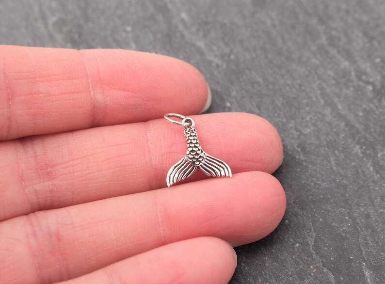 Mermaid Tail Charm 925 Mermaid Charm Tiny Mermaid Tail Small Mermaid Tail Sterling Silver Mermaid Pendant Mermaid Tail Pendant