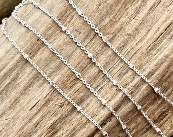 18" Sterling Silver Satellite Chain: Fine Gauge / Delicate