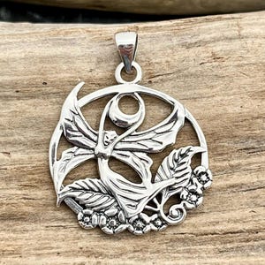 Sterling Silver Fairy Pendant: Floral Butterfly Design