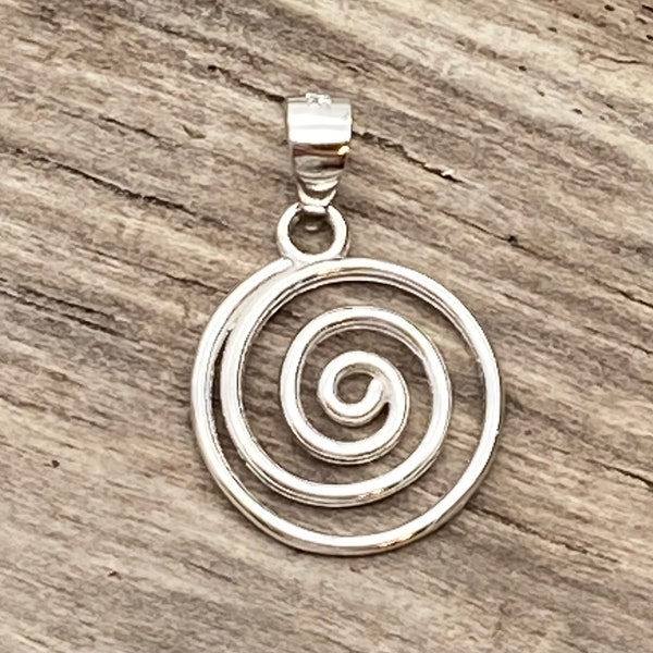 Spiral Pendant, Sterling Silver, Spiral, Swirl Pendant, Silver Pendant, 925
