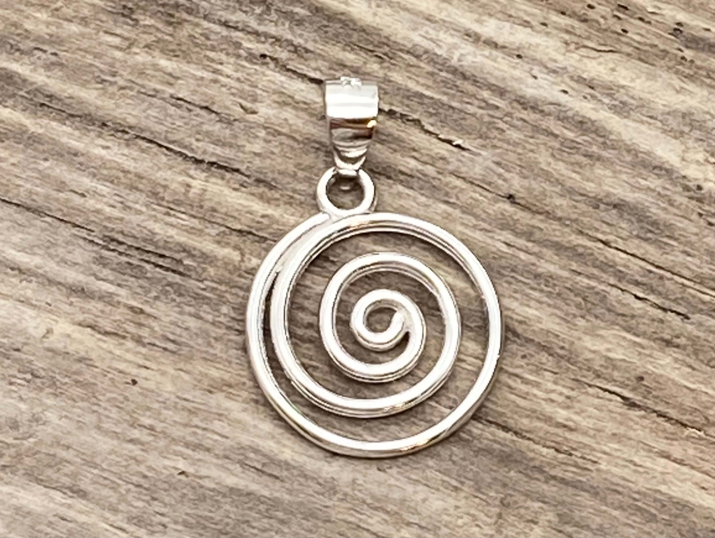 Empty Silver Plated Spiral Cage Pendant Necklace 15mm 20mm or 25mm