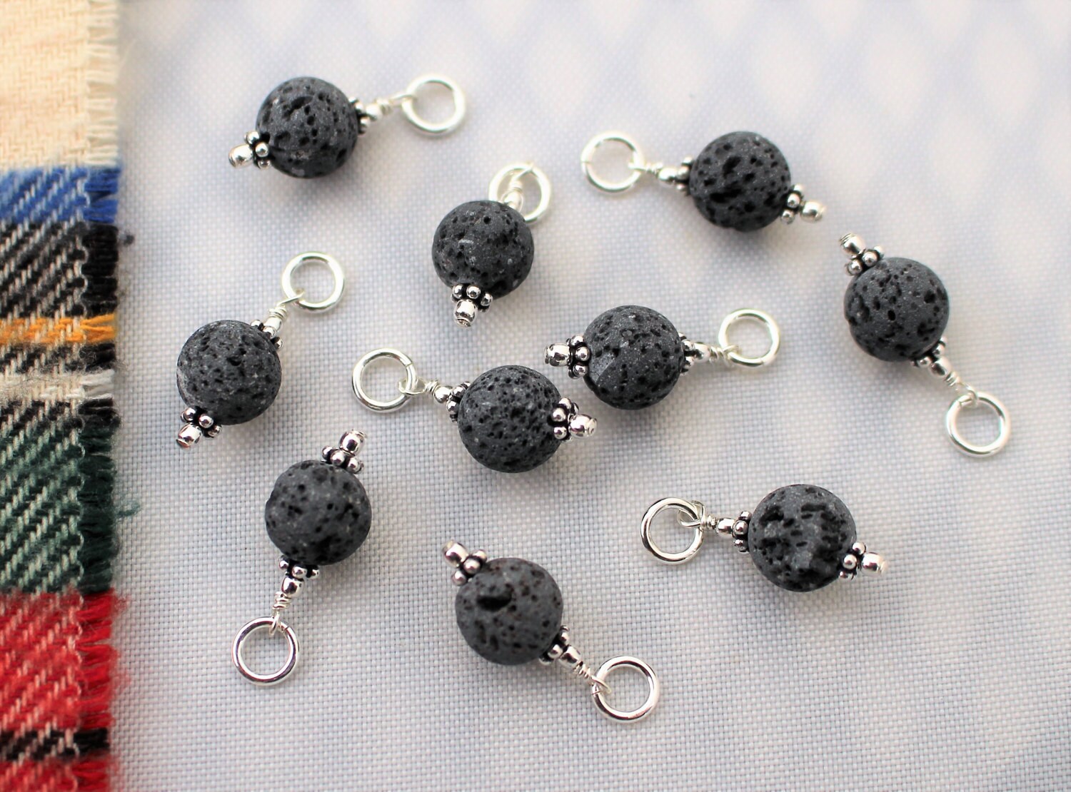 Unwaxed TWO Black Lava Charms Lava Charm Lava Dangles Wire Etsy