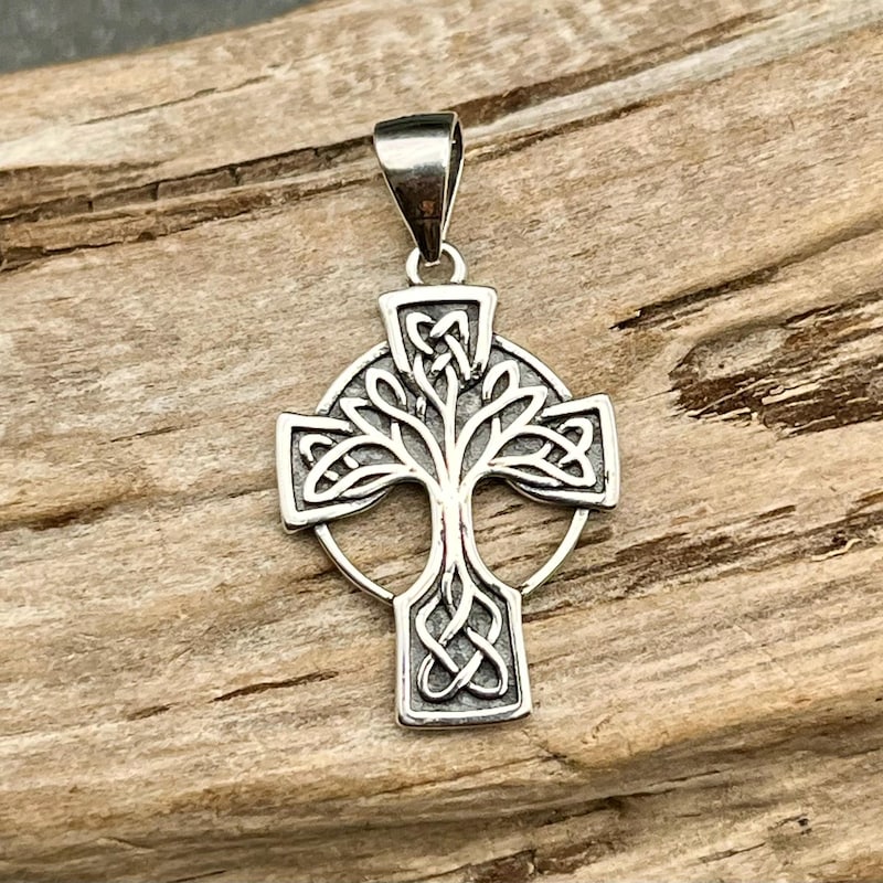 Celtic Cross Tree Pendant - Etsy