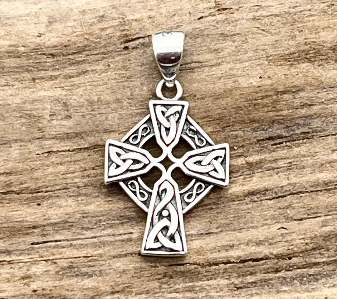 Sterling Silver Celtic Knot Cross Pendant - Etsy
