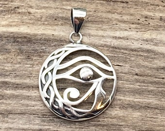 Sterling Silver Eye of Horus Pendant: Egyptian