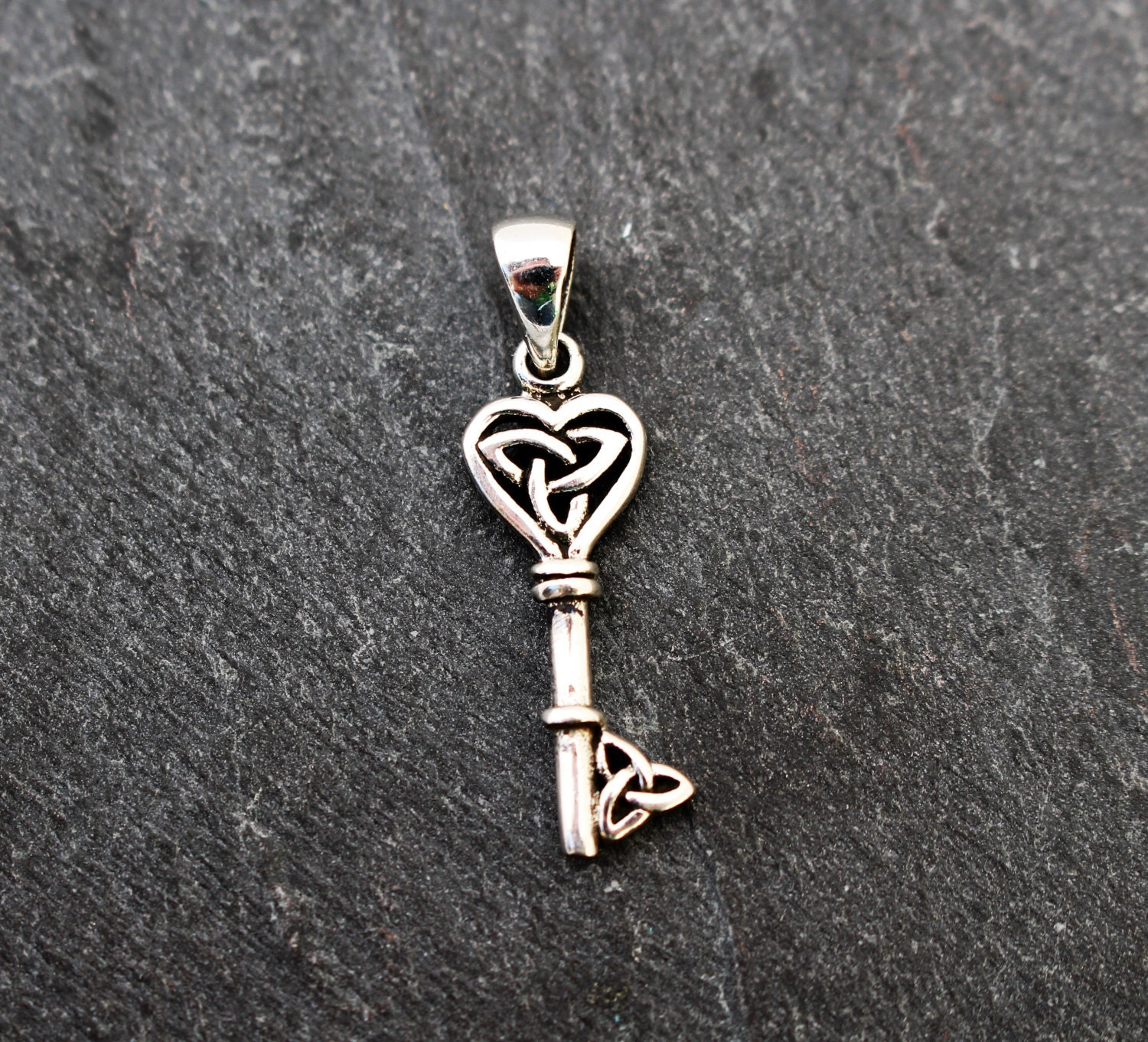 Celtic Knot Key Pendant Sterling Silver Key Pendant Key Etsy