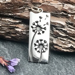 Sterling Silver Dandelion Pendant, Dandelion Charm, Wish, Silver Dandelion, Flower Charm, Flower Pendant, Nature, Make a Wish, 925