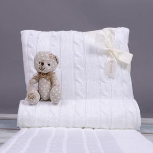 White BabyBlanket OEKO-TEX®, 80 x 100cm image 2