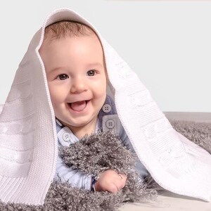 White BabyBlanket OEKO-TEX®, 80 x 100cm image 3