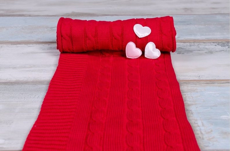 Red BabyBlanket OEKO-TEX®, Pram Blanket image 4