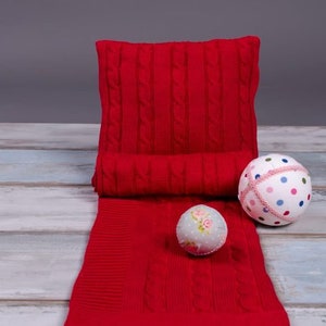 Red BabyBlanket OEKO-TEX®, Pram Blanket image 3