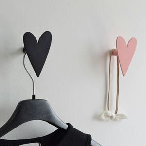 Valentine Gift, Heart Wall Hook, Girls Wall Hooks, Jewelry Holder, Nursery Gifts, Scandinavian design, wall Decor image 1