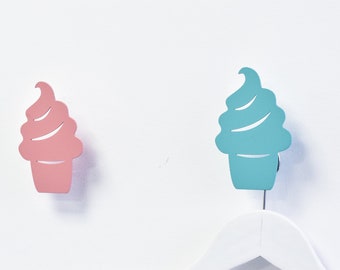 Ice Cream Wall Hook, Modern Kids Hooks, Coat Hooks For Kids