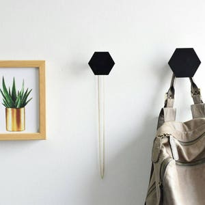 Hexagon wall hooks, Modern Hooks for wall, Scandinavian Wall Decor, Jewelry Holder, Christmas Gift