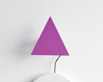 Triangle Wall Hook, Purple, Metal Modern Hooks