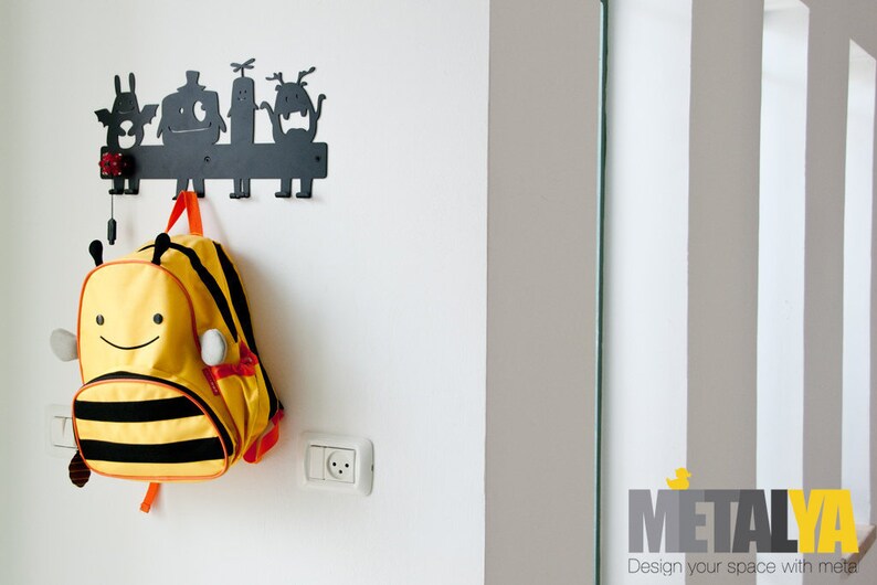 Nursery Coat Rack Kids Hooks Wall Hooks Monsters Hanger Etsy