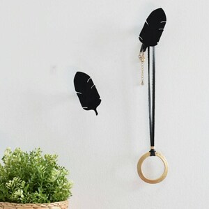 Feathers Wall Hooks Jewelry Holder, Jewelry Organizer, Modern wall hook image 3