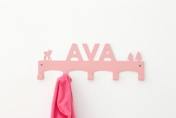 Kids Wall Hooks Baby Shower Gift Scandinavian Modern Personalized Gift For Kids Ava Girl Gifts